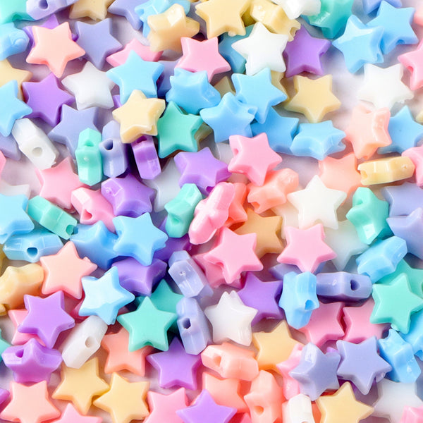 20g/park about 120pieces  Star Acrylic Beads, Mixed Color, 12mm, Hole: 2mm Candy Color Five-pointed Star Acrylic Beads Loose Spacer Beads For Jewelry Making DIY Bracelets Necklace Keychain Accessories