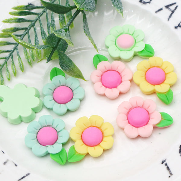 10PCS/pack Cute Spring 3d  Flower shape Floral Resin  Flat Back ,Flower Wedding Party Decoration, Home Decor  Hair Accessories Ornaments, Keychain Cup Refrigerator Sticker Materials ,resin Embellishments for Jewelry and Phone Case Decoration