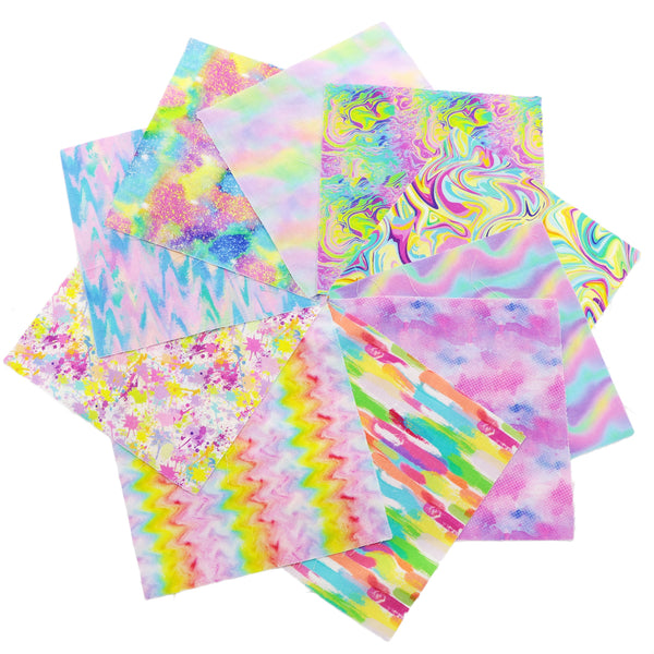 10pcs/set 7.87x7.87inch Paint Splatter Tie Dye Rainbow Color Printing Polyester Cotton Fabric Patchwork Clothes For DIY Sewing Quilting Material Precut Quilting Fabric Squares Sheets For DIY Patchwork Sewing Quilting Crafting, No Repeat Design