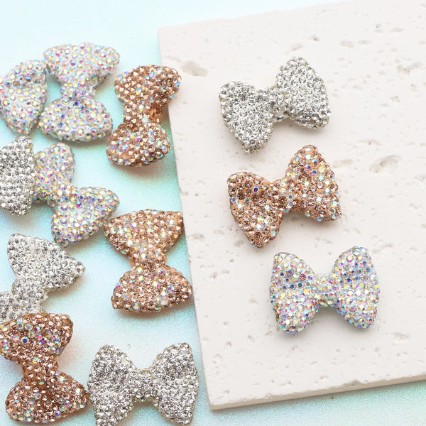 1pc Imitation Rhinestones Premium Rhinestone Bow Soft Clay Beads - DIY Jewelry Making Kit for Pens, Phone Charms & Keychains