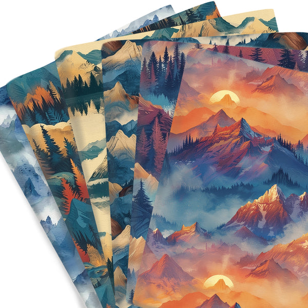 1pc Mountain Series Landscape painting Pattern Quilting Fabric-57x19.68inch(145x50cm) Polyester Cotton Craft Fabrics DIY Handmade Projects Doll Clothes Fabric Precut For Patchwork Craft(108gsm)