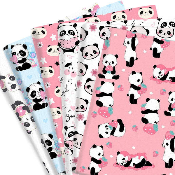 1pc Animals Series Sweet Donuts Panda Pattern Quilting Fabric-17.7x19.68inch(45x50cm) Polyester Cotton Craft Fabrics DIY Handmade Projects Doll Clothes Fabric Precut For Patchwork Craft(108gsm)