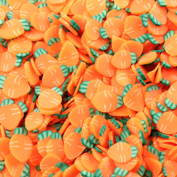 Acrylic Carrot Beads, 10g Pack - Polymer Clay 3D Charm Assortment for Nail Art, Professional Manicure Holiday Design Decorations and Crafts Accessories