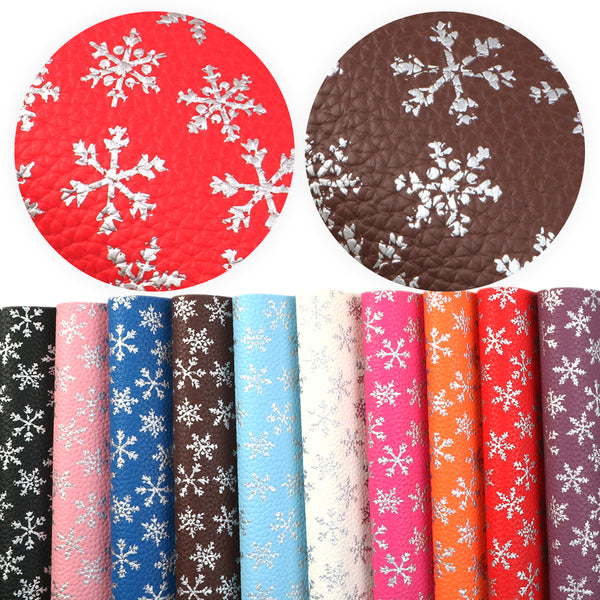 10Pcs/set 7.87x12.99inch Snow Series Faux Leather Set Synthetic Leather Fabric Sheets for DIY Earrings Hair Bows Crafts Projects