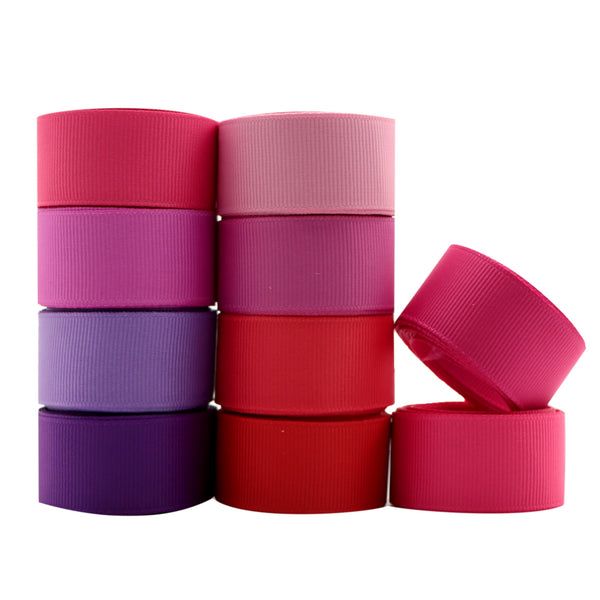 10 Roll, 0.86Inch/22mm X 2 Yards/roll Pink Purple Gradient Color Series Solid Grosgrain Ribbon Set For Gift Wrapping Ribbon Holiday DIY Craft Ribbons For Home Party Decor