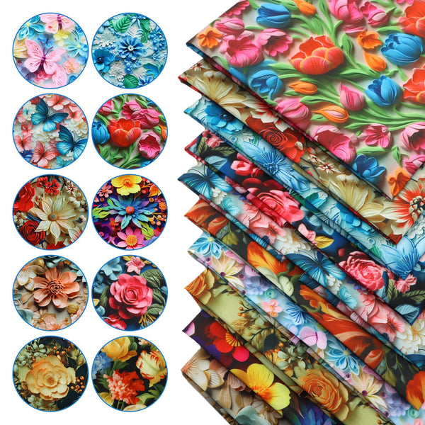 1pc 57x19.68inch (145x50cm) Imitation Embroidery like-3D Floral Flower Butterfly Printed Fabric Digital Printing Peacock Pattern Handmade DIY, Clothing, Tablecloth Apron, Cloth Bag, Pillow Fabric