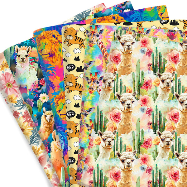 1pc Animals Series Lions Tiger Alpaca Pattern Quilting Fabric-17.7x19.68inch(45x50cm) Polyester Cotton Craft Fabrics DIY Handmade Projects Doll Clothes Fabric Precut For Patchwork Craft(108gsm)