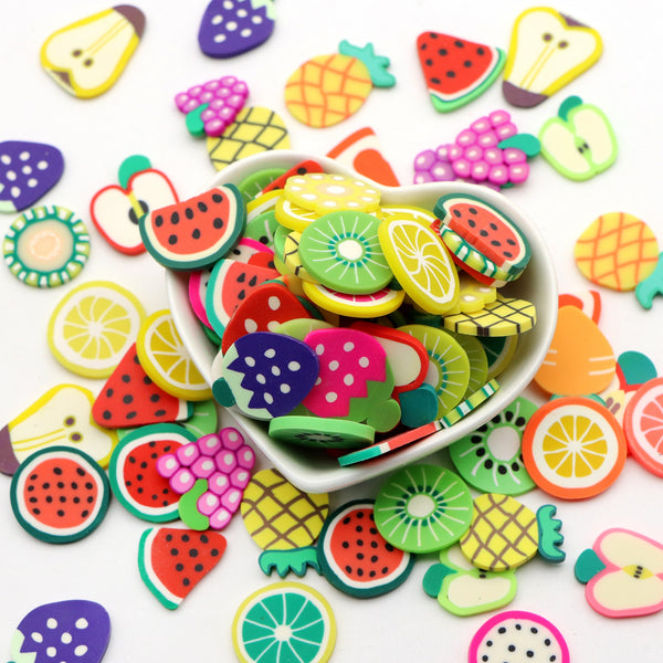 Mixed Fruit Nail Art Slices,Slime Charms Fimo Slices 3D Polymer Slices,DIY Crafts Materials, Art Supplies, Christmas Decoration,20g/0.7oz