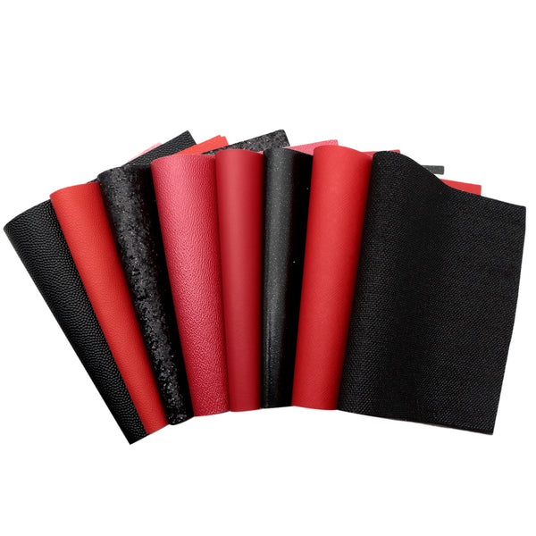 8pcs/set glitter lychee Faux Synthetic Leather Set 7.7*12.9inch Fabric Sheets For DIY Bows Artificial Leather Crafts Handmade Material