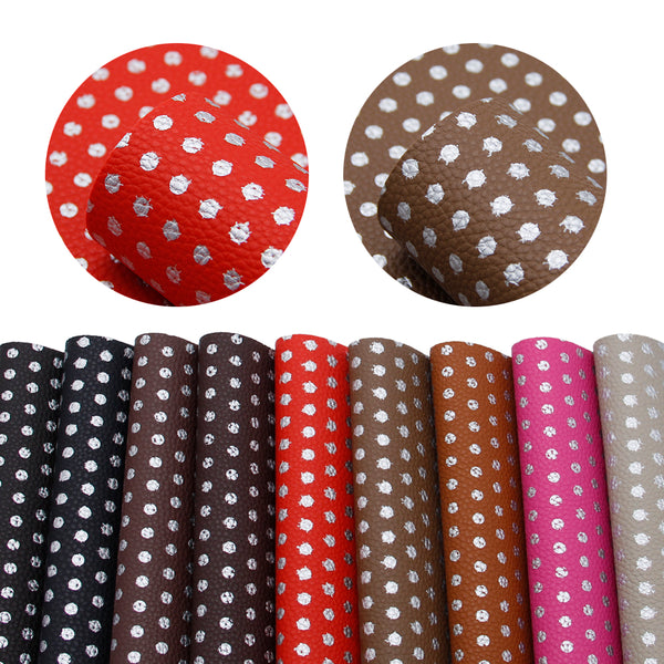 1 Piece Dot Lychee Faux Leather Fabric,7.87x12.99inch,PVC Material Synthetic Leather- Perfect For Diy Earrings, Bag,Hair Bows, And Crafts