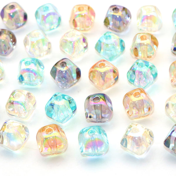 5pcs/pack Acrylic Round Beads Assorted Colors Iridescent AB Color Transparent Loose Spacer Beads With Hole Ideal For DIY Crafts,Bracelet,Mobile Phone Chains,Keychain,Necklace,Jewelry Making Accessories