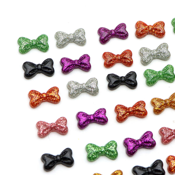 25Pcs Available in multiple colors random mixedcolor Bowknot Nail Charm For Nail Art Crafts, Colorful 3D Bowknot Nail Art Accessories For Cute Resin Bowknot DIY Manicure Decoration Tips, Nail Art Crafts