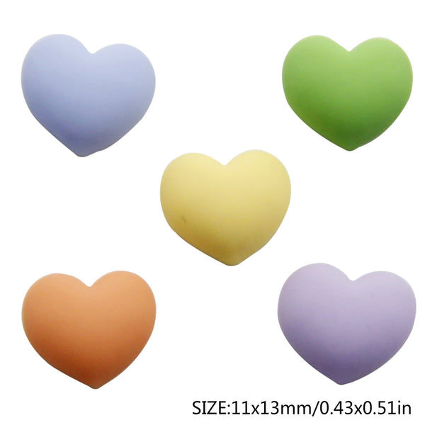 10Pcs Heart 3D Resin  for DIY Jewelry Making,Earrings,Scrapbook,Pendants,Hair Clip,Hair Accessories Decorations