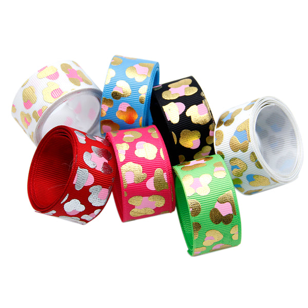 1yard/roll,7roll/set leopard grosgrain Ribbon Roll For Wreaths Gift Wrapping Party Decoration DIY Hair Bows Crafts Headwear Hair Accessories Garment Decor