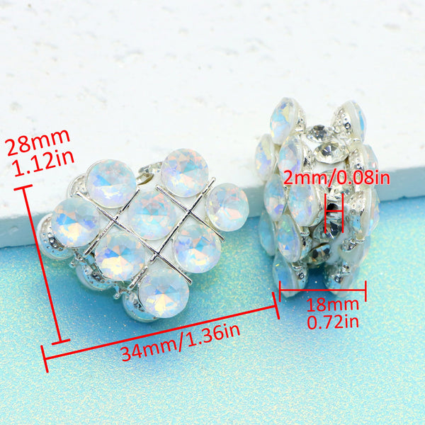 1Pc Rhinestone Heart  Clay Beads, Solid Color Loose Spacer Beads with Hole for Jewelry Making, DIY Bracelet Necklace Earrings Charms, Craft Supplies Accessory