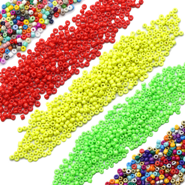 10g/pack 12/0 Vibrant Colorful Miyuki Seed Beads Frosted Solid Color Loose Spacer Acrylic Beads with Hole for Jewelry Making DIY Bracelet Necklace Chain Earrings Charm Bangle Decors Craft Accessories