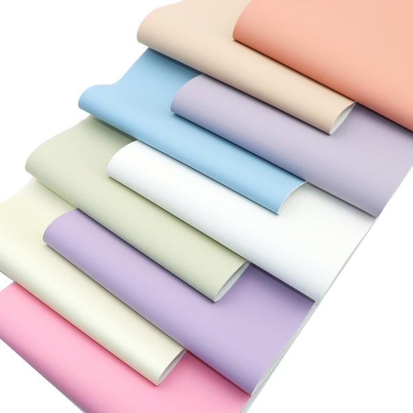 Solid Color 9-Piece Set Frosted Faux Leather Fabric, 7.87x12.99inch,PVC Material Synthetic Leather- Perfect For Diy Earrings, Bag,Hair Bows, And Crafts