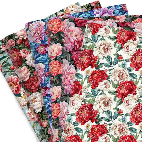 1pc Big Peony Flower Floral Pattern Quilting Fabric-17.7x19.68inch(45x50cm) Polyester Cotton Craft Fabrics DIY Handmade Projects Doll Clothes Fabric Precut For Patchwork Craft(108gsm)