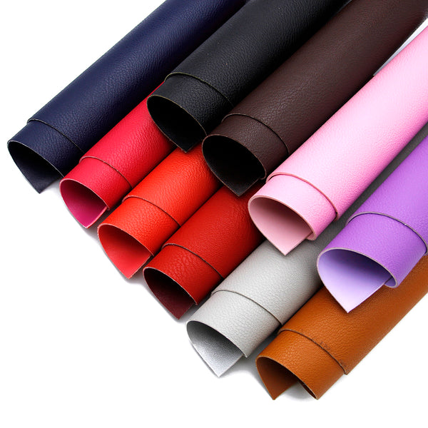 Double Sided 10-Piece Set Faux Leather Fabric,7.87x12.99inch,PVC Material Lychee Texture Synthetic Leather- Perfect For Diy Earrings, Bag,Hair Bows, And Crafts