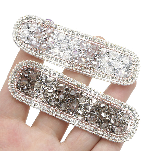 1pcs Hotfix Rhinestone Sheet Barrettes Beads Sewing Patches For DIY Wedding Dress, Shoe And Hat Patch Barrettes,Hair Clips,Snap Hair Clips