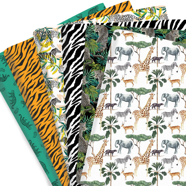 1pc Tropical Series Zebra Stripe Leopard Giraffe Animals Pattern Quilting Fabric-57x19.68inch(145x50cm) Polyester Cotton Craft Fabrics DIY Handmade Projects Doll Clothes Fabric Precut For Patchwork Craft(108gsm)