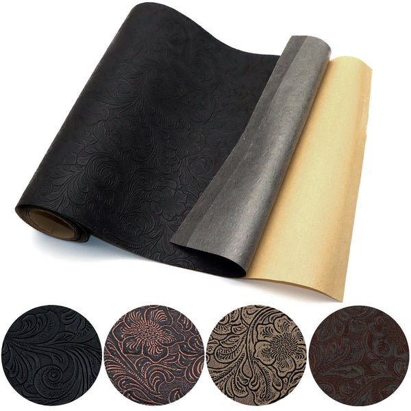 1Roll 19.68x55.1inch Faux Leather Repair Patches Self-Adhesive Leather Fixed Repair Patch Embossed Bump Textured Flower Pattern Artificial Leather for Sofa Bicycle Cushion Furniture Driver Seat DIY Accessories