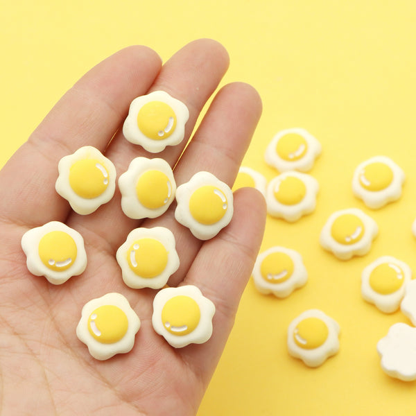 10pcs Resin Fried Egg Flatbacks Cabochons DIY Crafts Embellishments For Scrapbooking Cardmaking Decorations Handmade Hair Clips, Hair Ties, Phone Case Accessories DIY Crafts Scrapbook