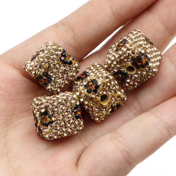 1pc 16mm Square Leopard Print Soft Clay Beads for DIY Jewelry and Pen Accessories For Jewelry Making DIY Special Bracelet Necklace Earrings Handmade Craft Supplies