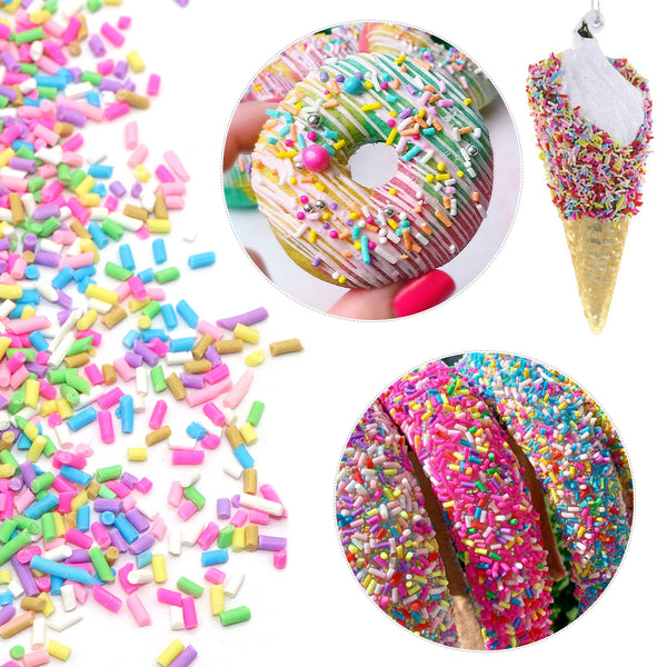 10g Mix Color Fimo Bread crumbs Polymer Clay Slices,Package Filler Craft Sprinkles for Fake Food Decor, No Hole Rods for DIY Crafting, Nail Art, Slime, Phone Cases, and Jewelry Making - Unscented