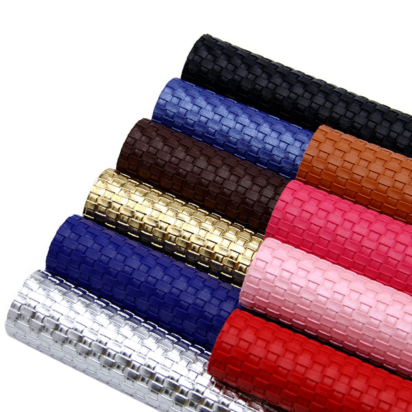 1pcs Weaved Bump Texture solid color Faux Synthetic Leather  7.7*12.9inch Fabric Sheets For DIY Bows, Waist Belt, Earrings, Handbag, Phone Case, Pencil Case ,Shoes Bags Artificial Leather Crafts Handmade Material