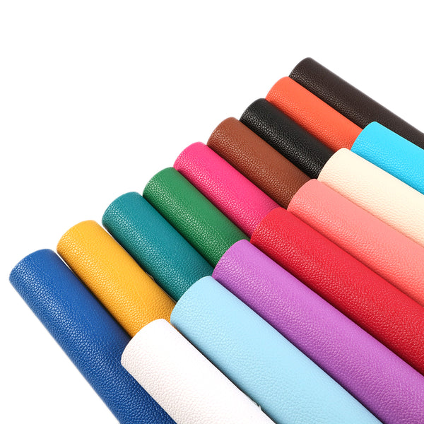 1pcs lychee solid color Faux Synthetic Leather  7.7*12.9inch Fabric Sheets For DIY Bows, Waist Belt, Earrings, Handbag, Phone Case, Pencil Case ,Shoes Bags Artificial Leather Crafts Handmade Material