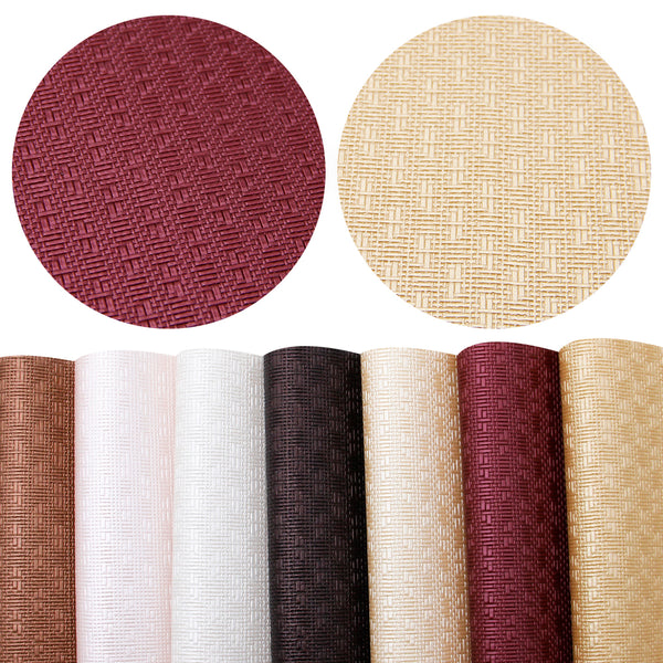 7Pcs/set 7.87x12.99inch solid Color Bump Texture Faux Leather Set Synthetic Leather Fabric Sheets for DIY Earrings Hair Bows Crafts Projects