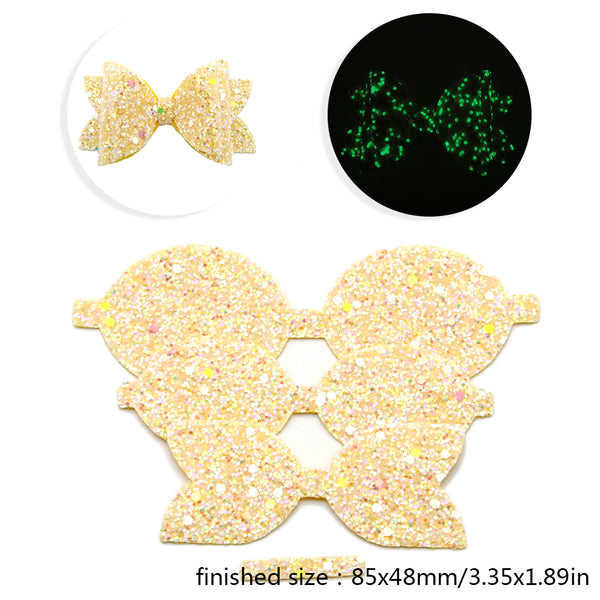 1 set DIY Synthetic Leather semifinished Bow-Knot Kit DIY Hair Bow Making For Bow-Knot Chunky Glitter Handmade Material With Clips