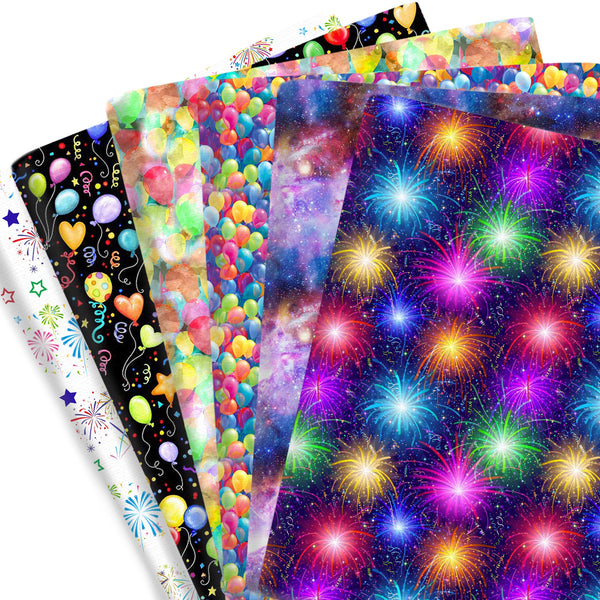 1pc Firework Balloon Series Festival Party Holiday Pattern Quilting Fabric-57x19.68inch(145x50cm) Polyester Cotton Craft Fabrics DIY Handmade Projects Doll Clothes Fabric Precut For Patchwork Craft(108gsm)