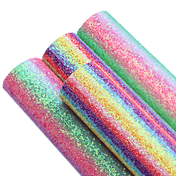 1pcs stripe chunky glitter Faux Synthetic Leather  7.7*12.9inch Fabric Sheets For DIY Bows, Waist Belt, Earrings, Handbag, Phone Case, Pencil Case ,Shoes Bags Artificial Leather Crafts Handmade Material