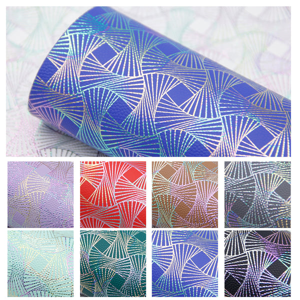 Geometry Faux Leather Set Rainbow Honeycomb Synthetic Leather Fabric Sheets 10Pcs/set 20x33cm for DIY Earrings Hair Bows Pouches Crafts Projects