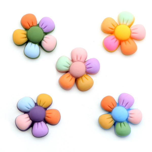 Resin Flat Back Charms, 10Pcs Flower Shape Resin Cabochons For DIY Crafts, Scrapbooking, Jewelry Making