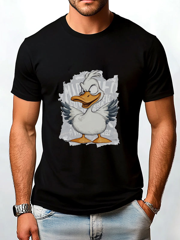 Personalized fashion duck print T-shirt, cotton Casual Short Sleeve Top For Spring & Summer, Women's Clothing，Men's  Clothing， Unisex