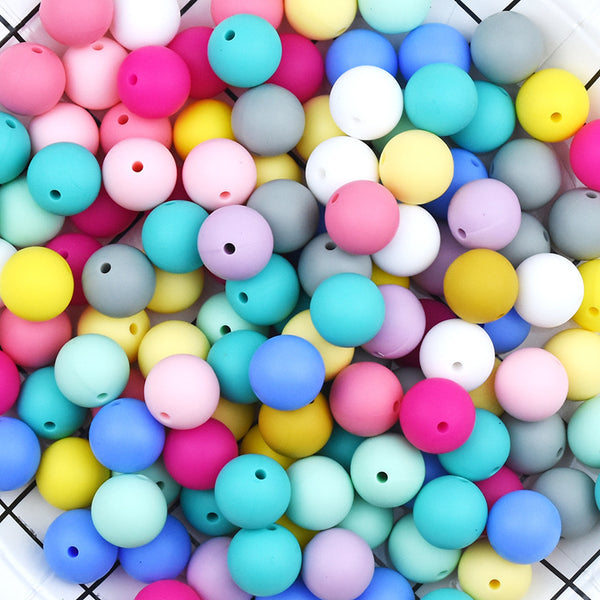 5PCS 19mm Plain Pearlescent Silicone Beads Loose Round Beads With Hole For Jewelry Making DIY Fashion Bracelet Key Bag Chain Handmade Crafts Supplies