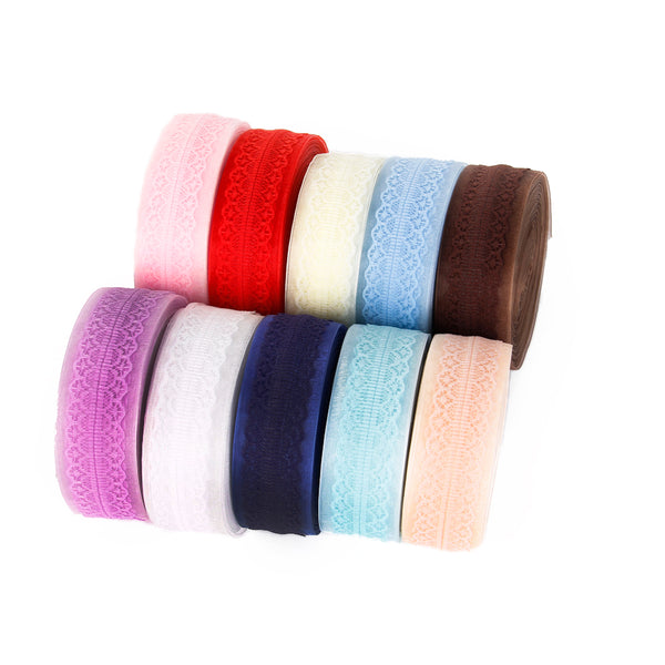 1 Roll 5 Yards 38mm/1.5inch Multi Color Lace Ribbon DIY Handicraft Material, Clothing Decoration Curtain Sofa Sewing Accessories