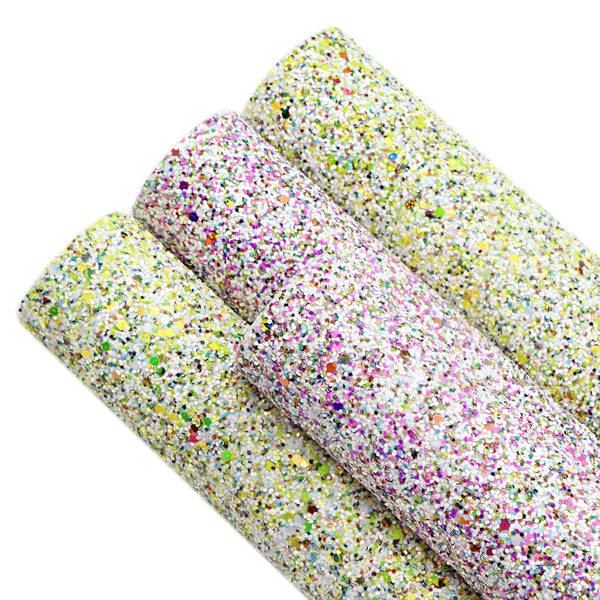 1pcs chunky glitter sequins Faux Synthetic Leather  7.7*12.9inch Fabric Sheets For DIY Bows, Waist Belt, Earrings, Handbag, Phone Case, Pencil Case ,Shoes Bags Artificial Leather Crafts Handmade Material