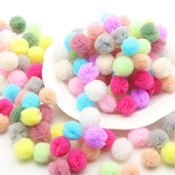 20pcs/pack, 0.78inch, Colorful Elastic Mesh Flower Balls Lace Pompons Ball Materials, Available in multiple colors -Plush Mesh Pompon For Boutique Hair Accessories, For Sewing on Scarves, Shoes, Hats,DIY Headwear, Hair Clips, Bows & Accessories - Per