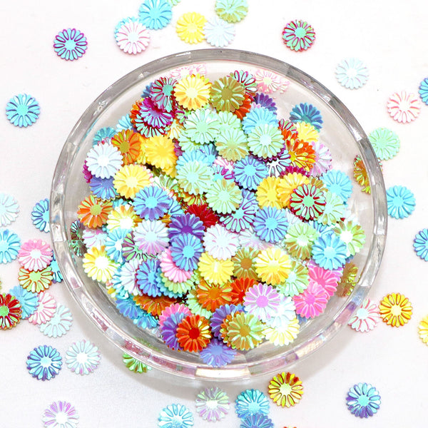 20g/pack Daisy Flower Shaped Sequins,Virbant Colors,PVC Flakes for DIY Crafts,Jewelry Making DIY Hand-Sewn Decorative Accessories,Perfect for New Year, Birthday, Wedding, and Bridal Shower Celebrations