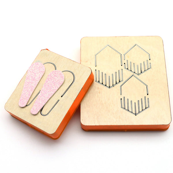 1pc Diy Knife Mold Earring Geometric Shape Wooden Cutting Dies Non-woven Artificial Leather Cutting For Common Big Shot And Machines Scrapbook Die Cut