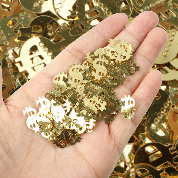 10g/pack Golden Dollar Sign Sequins ,Paillette Package Filler For DIY Phone Case Decoration,  Nail Art Accessories,Holiday Decorations Festive Atmosphere Sprinkling Confetti Christmas Decorations Wedding Birthday Party Supplies Various Activities