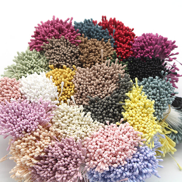 420pcs Flower Stamen,2mm Dual-Ended Artificial Floral Stamens for DIY Card Making & Craft Decorations,Sewing, Wedding Decor & Crafts - Polyester Home Decor Supplies