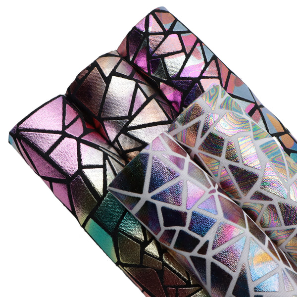 1pcs Geometric Tie Dye Faux Synthetic Leather  7.7*12.9inch Fabric Sheets For DIY Bows, Waist Belt, Earrings, Handbag, Phone Case, Pencil Case ,Shoes Bags Artificial Leather Crafts Handmade Material