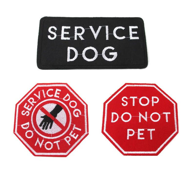 2pcs Service Dog Patches - Vibrant Assorted Do Not Pet & In Training Warning Signs, Professionally Embroidered for Durability, Highly Visible Accessory for Dog Vests/Harnesses, Working Dogs and Their Handlers