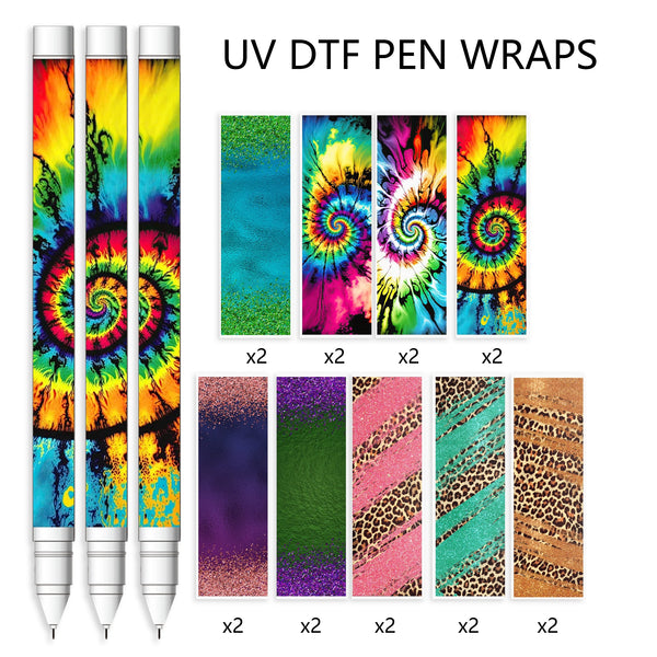 18pcs/set UV DTF Paint splatter swirl series Pen Wrapping Decals UV DTF Vinyl Stickers Waterslide Epoxy Pen Wrapper For Craft Pen Gift  Custom Metal Plastic Stationery Sticker