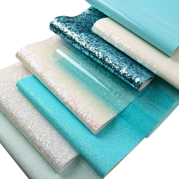 Glitter Series 8-Piece Set Faux Leather Fabric,7.87x12.99inch,PVC Material Glitter Synthetic Leather- Perfect For Diy Earrings, Bag,Hair Bows, And Crafts